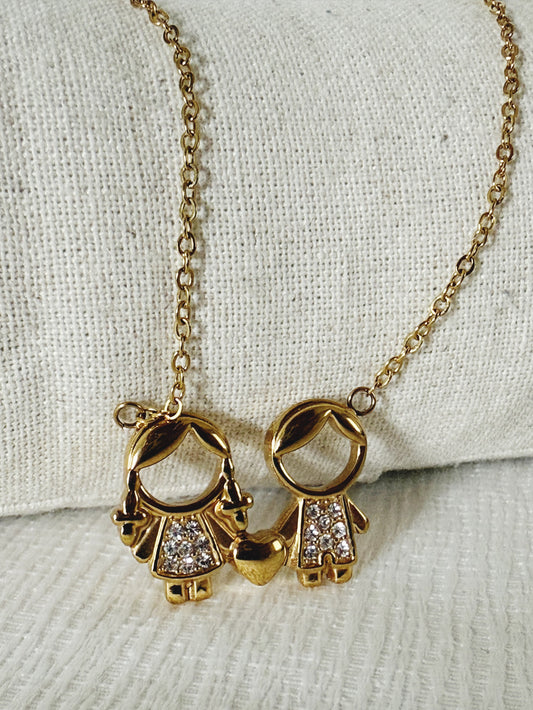 Collier Maman 1 fille 1 garçon